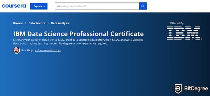 Stanford database course: IBM Data Science Professional Certificate.