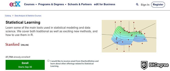 斯坦福大学在线课程：统计学习。