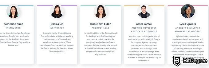 Udacity Android: some of the instructors of the course.