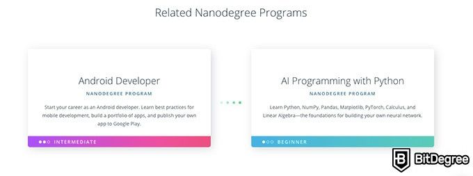 Udacity Android: related Nanodegree programs.