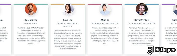 Udacity Data Analyst: instructors of the course.