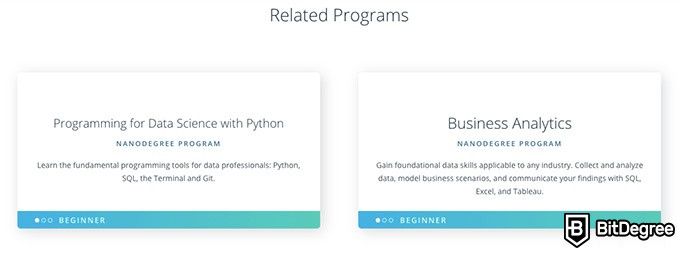 Udacity Data Analyst: related programs.