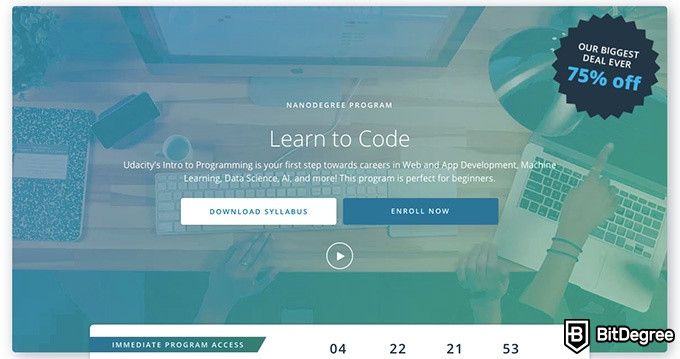 Udacity Intro to Programming: learn to code.