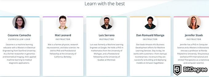 Udacity Machine Learning: the instructors of the course.