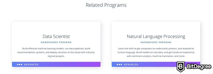 Udacity Machine Learning Nanodegree: Programas relacionados.