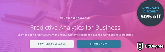 Online business courses: udacity predictive analysis for business.
