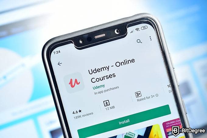 Ulasan Udemy: aplikasi mobile Udemy. 