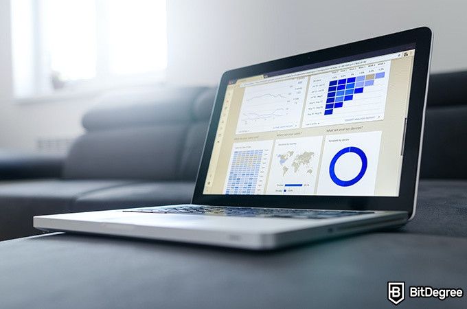 Best Udemy Excel Courses: data visuals on a laptop screen.