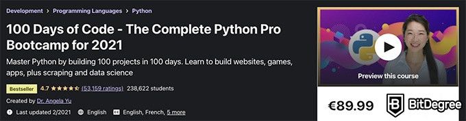 Udemy Python Course: 100 days of Code