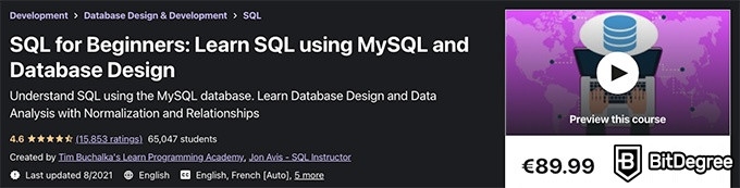 Top Udemy SQL Courses: SQL for Beginners