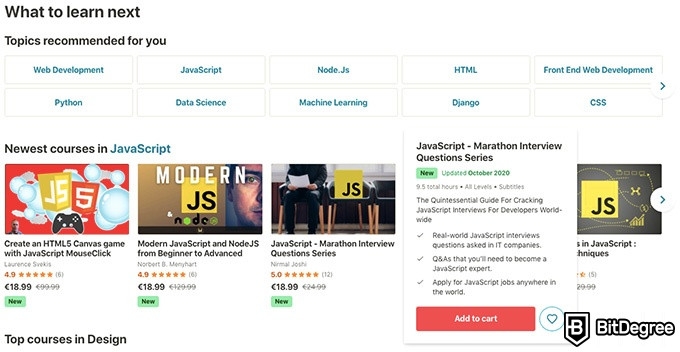 Udemy versus Pluralsight: Pilihan kursus Udemy.