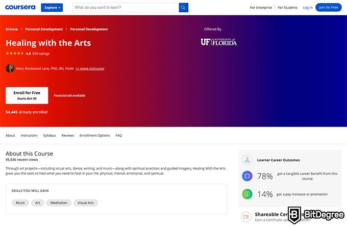 UF online courses: Healing with the Arts.