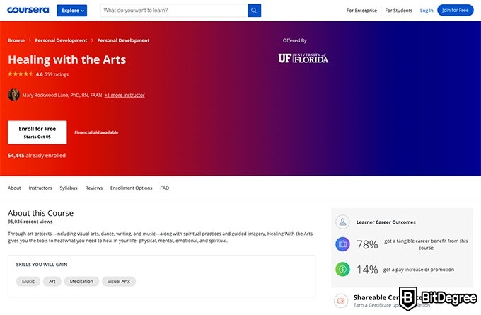 UF online courses: Healing with the Arts.