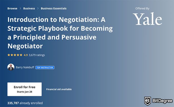 Online business courses: coursera introduction to negotiation course