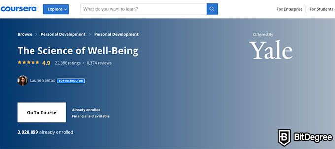 Yale online courses: The Science of Well-Being.