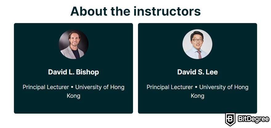 Best crypto trading course: instructors David L. Bishop and David S. Lee on edX.