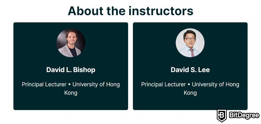 Best crypto trading course: instructors David L. Bishop and David S. Lee on edX.