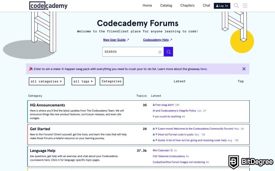 Codecademy review: Codecademy forums.