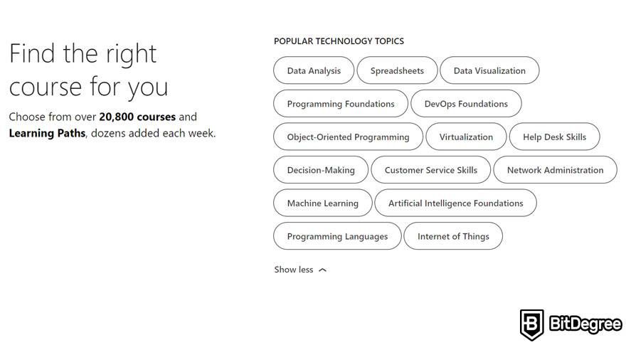 Codecademy VS Lynda: Tech topics on Lynda.