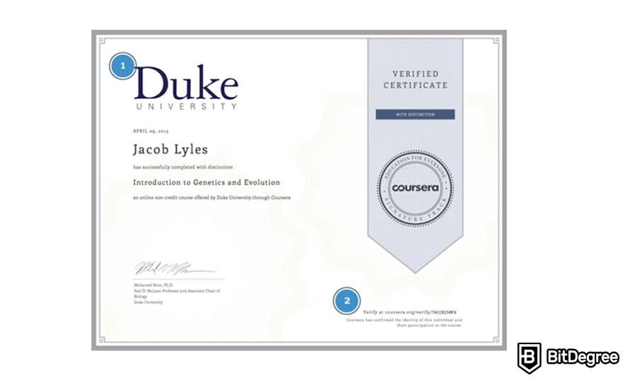 Coursera review: certificate example.
