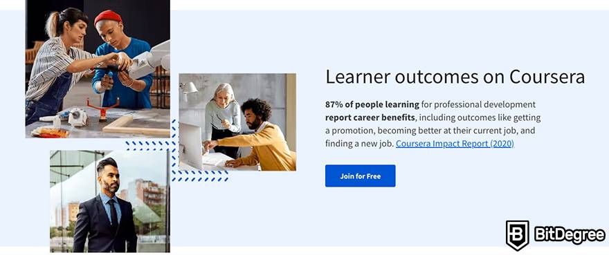 Coursera review: learner outcomes.