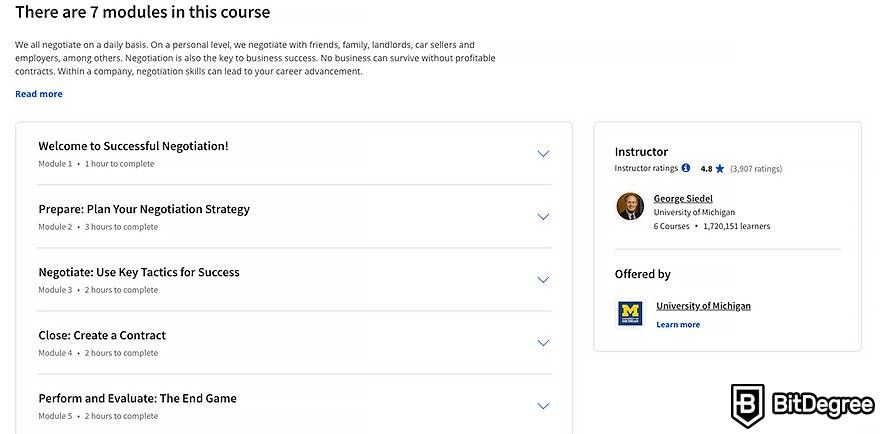 Coursera review: course modules.