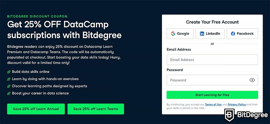 DataCamp Black Friday: BitDegree deal.