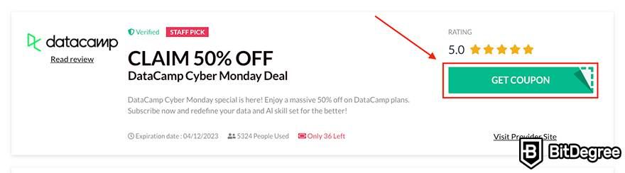 DataCamp Cyber Monday: coupon.