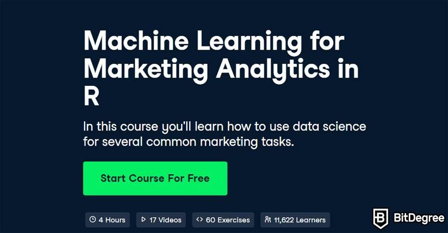 DataCamp machine learning: Machine Learning for Marketing Analytics in R.