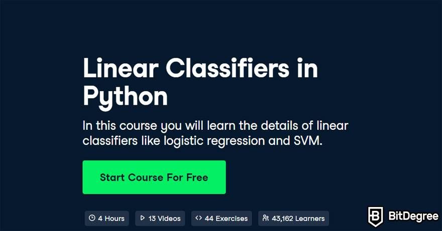 DataCamp machine learning: Linear Classifiers in Python.