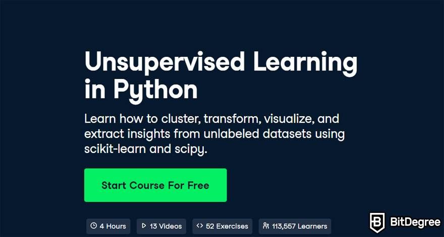 DataCamp machine learning: Unsupervised Learning in Python.