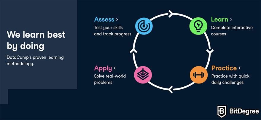 Dataquest vs DataCamp: the DataCamp homepage.