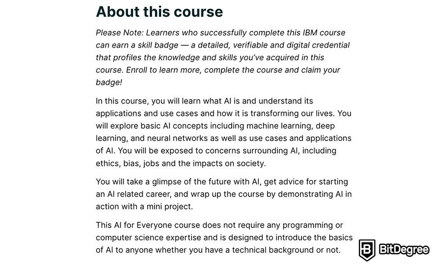 edX review: course description.