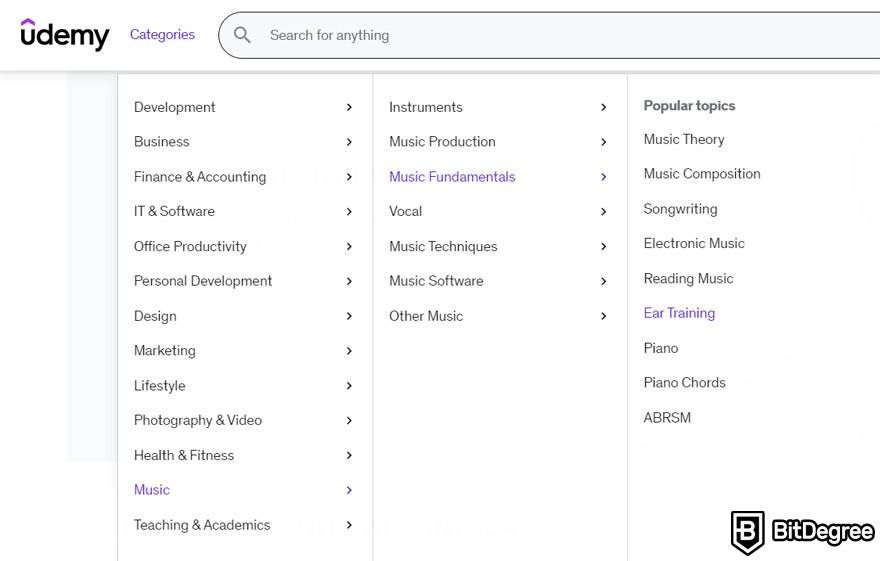 edX VS Udemy: the course catalog on Udemy.