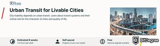 Engineering online degree: Urban Transit for Livable Cities course on edX.