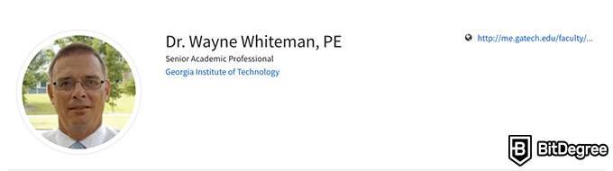 Engineering online degree: instructor Dr. Wayne Whiteman.