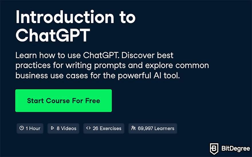How to learn AI: Introduction to ChatGPT course by DataCamp.