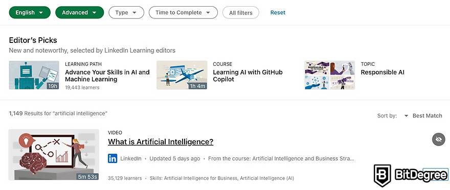 LinkedIn Learning review: advanced courses on AI.