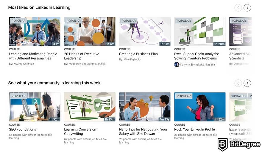 LinkedIn Learning review: most like courses.