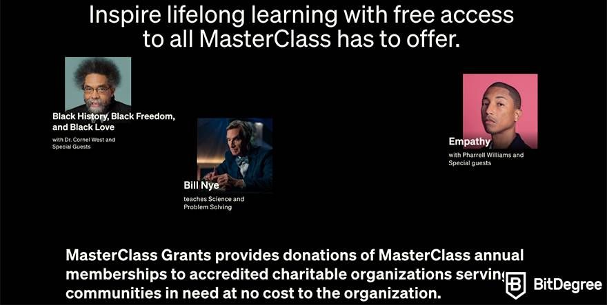 MasterClass review: MasterClass Grants.