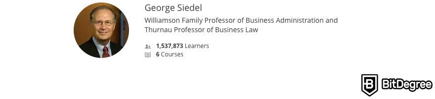 Public speaking classes online: instructor George Siedel.