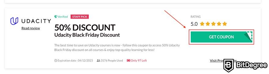 Udacity Black Friday: coupon.