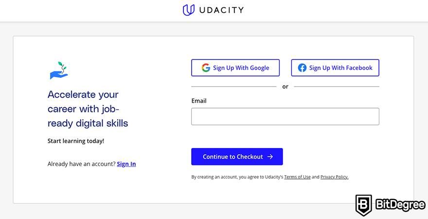 Udacity Black Friday: sign up or log in.