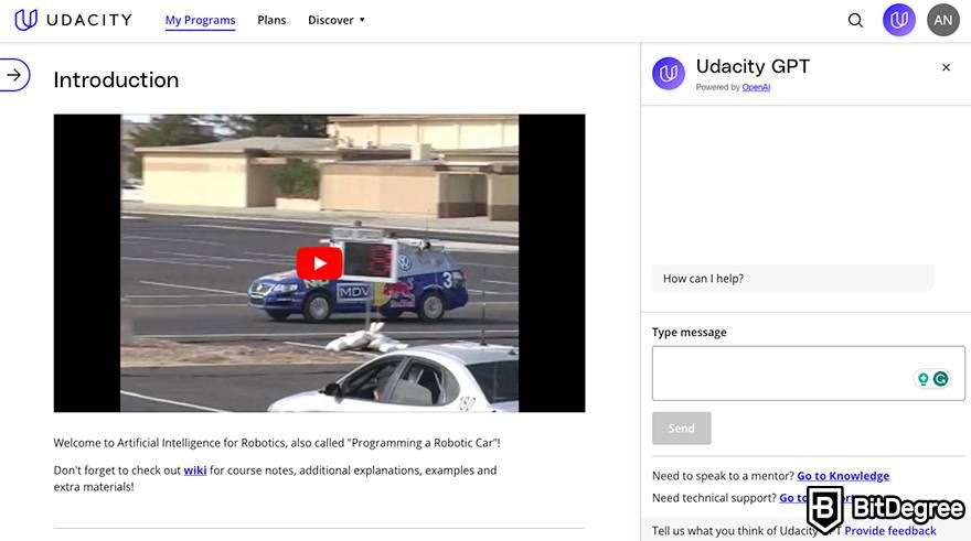 Udacity review: course dashboard.