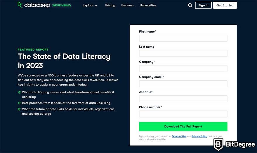 What is data literacy: The State of Data Literacy in 2023 report by DataCamp.